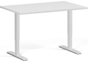 Výškovo nastaviteľný stôl, 120x80 cm, 2 motory, biela podnož, biela