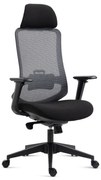 Kancelárska ergonomická stolička BULMA — sieťovina / látka, čierna