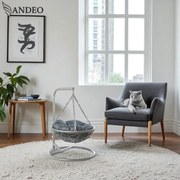 Závesné hojdacie kreslo pre mačky LILY - sivé