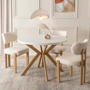 PROXIMA.store - Okrúhly stôl LUKAS FARBA: biela, FARBA NÔH: drevo