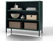 Nízky policový regál LUCA, 1000 x 900 x 350 mm, Modern: fľaškovo zelená farba