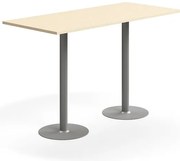 Barový stôl VERTICUS, 1800x800x1100 mm, breza/strieborná