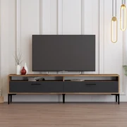 TV stolík/skrinka Irma 2 (orech + antracit). Akcia -18%. Vlastná spoľahlivá doprava až k Vám domov. 1088899