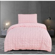 Ružové krepové obliečky na jednolôžko 140x200 cm Naomi – My House