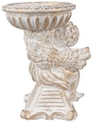 Biely antik kvetináč so sochou anjela Angelio Baroque - 18*15*23 cm
