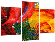 Obraz - Modrenie abstrakcie štetcom (90x60 cm)