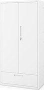 Modulárna kovová multifunkčná skriňa so zásuvkou biela MEGAN 1850 x 900 x 400 mm