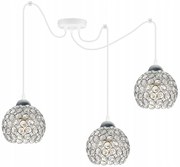 Závesné svietidlo Crystal Spider, 3x strieborné krištáľové tienidlo, (chrómové uchytenie), w