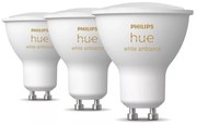 LED žiarovky v súprave 3 ks GU10, 4 W White ambiance – Philips Hue