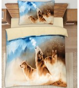3D obliečky polycotton Vlk 200x140cm+90x70cm TiaHome