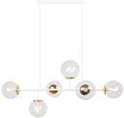 Závesné svietidlo Paris, 6x číre sklenené tienidlo, W/G