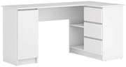 Rohový PC stolík Alsen - biela
