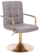 LuxuryForm DESIGN Stolička VERONA GOLD na zlatom tanieri - šedá