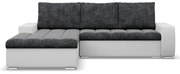 Rohová rozkladacia sedačka AURORA ľavá popolová / biela