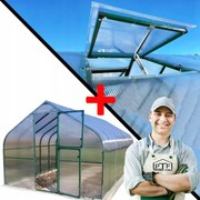 Skleník Polykarbonátový Tunel 12M2 300X400 Ptf Poľsko Zelená Okno Súčasťou Balenia