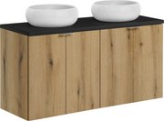 Comad Kúpeľňová skrinka s doskovými umývadlami set Nova Oak 120 dub coast evoke/čierna