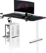 Elektrický herný stôl RGB s držiakmi, čierno-biely, 140 cm: Diablo X-Forge 1400