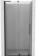 Mexen Velar L, posuvné sprchové dvere do otvoru 110 cm, 8mm číre sklo, čierna matná, 871-110-003-01-70