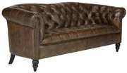 furniture-nabytek.cz - Masívna pohovka Chesterfield Shelford, pravá koža, hnedá – 196×89×85 cm