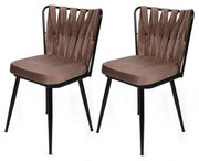 Súprava jedálenských stoličiek Kusakli Light Brown and Black, 2 ks, 2 ks