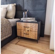 Nočný stolík FELICITA 55x50 cm čierna/hnedá