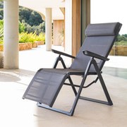 Hliníkové kreslo relaxačné MALTA (antracit)