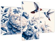 Obraz - Kolibríky nad kvetinou (90x60 cm)