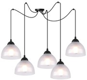 Závesné svietidlo Venice Spider, 5x mliečne sklenené tienidlo