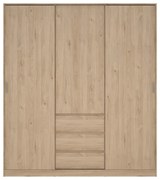 Šatníková skriňa v dekore duba s posuvnými dverami v prírodnej farbe 177x200x60 cm Naia – Tvilum