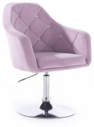 LuxuryForm DESIGN Kreslo ROMA VELUR na striebornom tanieri - levanduľa