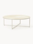 Okrúhly konferenčný XL stolík so sklenenou doskou's mramorovým efektom Antigua