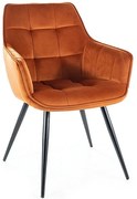Jedálenská stolička Lilia Velvet, oranžová / čierna