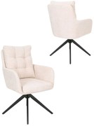 Otočná stolička s podrúčkami Fioro, béžová