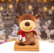 Plyšový SOBÍK s detskou dekou vo vnútri, hnedý