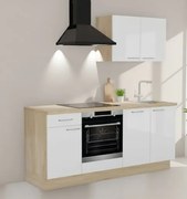 Kuchynská linka Naturel 195x60x91 cm biela mat prava