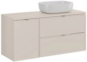 Závesná skrinka Bella Kašmír I s doskou a umývadlom 120 cm kašmírová