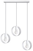 Závesné svietidlo Titran 3, 3x biele kovové tienidlo
