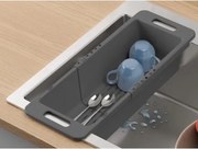 Výsuvný odkvapkávač do drezu 35-52 cm, šedý%