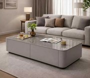 LuxuryForm DESIGN Konferenčný stolík ASTON 120 × 60 × 36 cm – sivý so sivou doskou