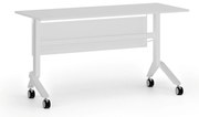 Mobilný stôl PRIMO MOVE, 140x60 cm, biela podnož, biela