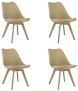 Set štyroch jedálenských stoličiek MARK tmavobéžový / béžový (4 ks)