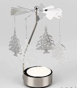 DECOLED Andělské zvonění, 8 x 13 cm, stromečky, stříbrné