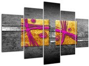 Obraz farebných štvorcov na čiernom pozadí (150x105 cm)