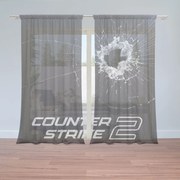 Sablio Záclony Counter Strike 2 Průstřel: 2ks 150x250cm