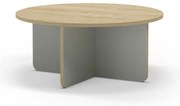 Svetlozelený/v prírodnej farbe okrúhly konferenčný stolík s doskou v dubovom dekore ø 80 cm Hillary – Marckeric