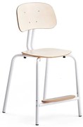 Školská stolička YNGVE, so 4 nohami, biela, breza, V 520 mm