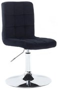 LuxuryForm DESIGN Stolička TOLEDO VELUR na striebornom tanieri - čierna