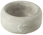 Šedý antik cementový kvetináč so srdiečkom Heart - Ø 15*7 cm