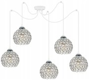 Závesné svietidlo Crystal Spider, 5x strieborné krištáľové tienidlo, (chrómové uchytenie), w