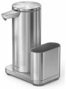 Simplehuman Bezdotykový dávkovač mydla + podložka na hubku, nerez